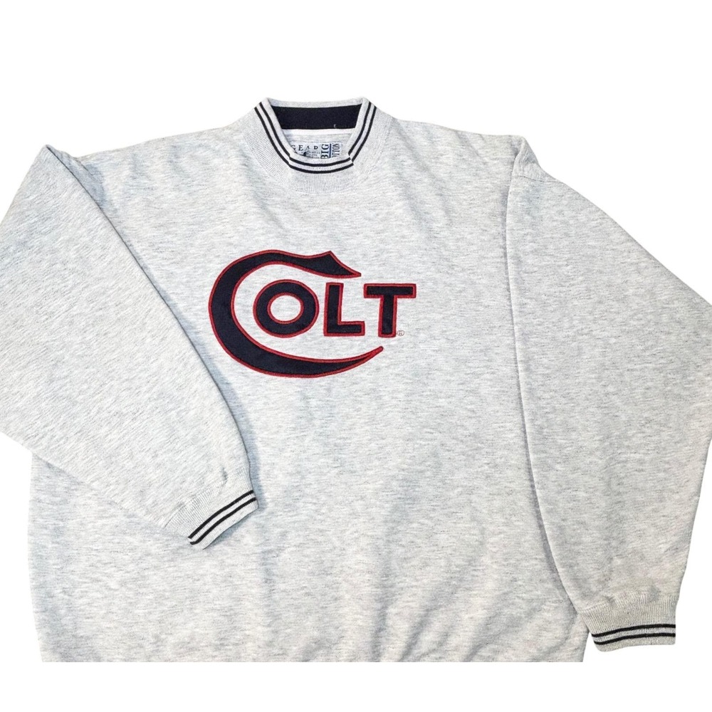 Vintage Gear For Sports Colt firearms sweatshirt Grey‎ Mens xxl